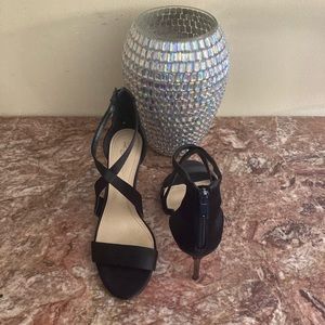 Imagine Vince Camuto , Black silk, open toes Heels , for a night out on town!!!